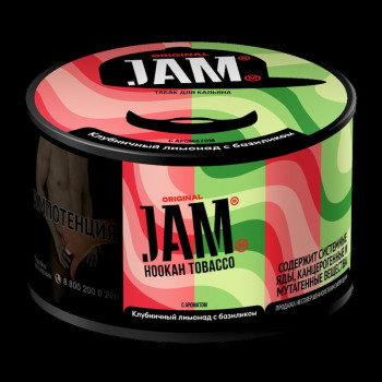 Табак для кальяна Jam (Джем) с ароматом Клубничный лимонад с базиликом (Strawberry Lemonade with Basil) 30г - фото 1